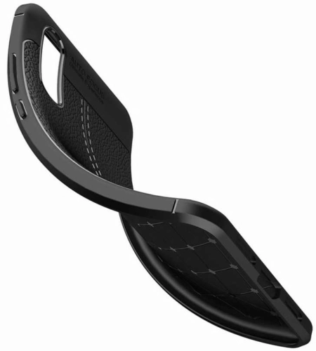 Huawei P20 Kılıf Deri Görünüm Premium Soft Niss Kapak - Lacivert