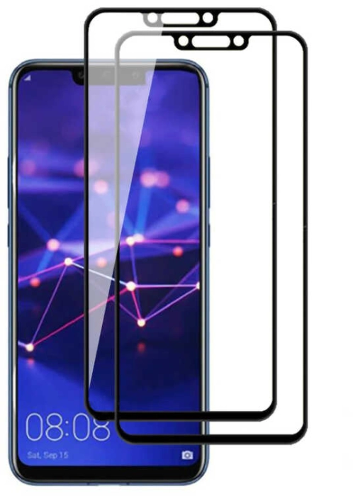 Huawei P20 Lite Kırılmaz Cam Ekran Koruyucu, Tam Yapışan, Kırılmaya Karşı Güçlendirilmiş,Kavisli - Siyah
