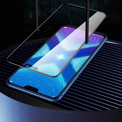 Huawei P20 Lite Kırılmaz Cam Ekran Koruyucu,Hayalet Tam Yapışan, Kırılmaya Karşı Güçlendirilmiş,Kavisli - Siyah