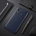 Huawei P20 Lite Kılıf Karbon Görünümlü Silikon Parmak İzi Bırakmayan Negro Kapak - Lacivert