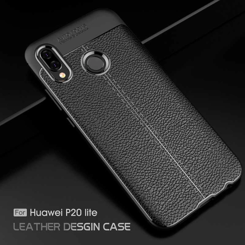 Huawei P20 Lite Kılıf Deri Görünüm Premium Soft Niss Kapak - Gri