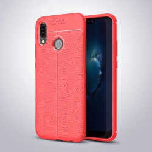 Huawei P20 Lite Kılıf Deri Görünüm Premium Soft Niss Kapak - Kırmızı