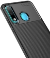 Huawei P30 Lite Kılıf Karbon Görünümlü Silikon Parmak İzi Bırakmayan Negro Kapak - Lacivert