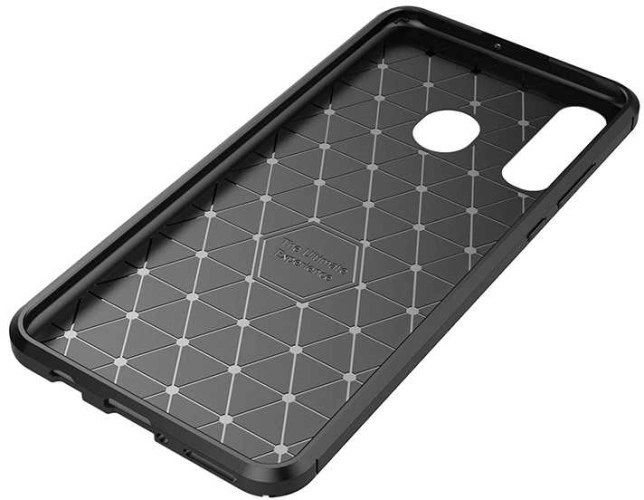 Huawei P30 Lite Kılıf Karbon Görünümlü Silikon Parmak İzi Bırakmayan Negro Kapak - Lacivert