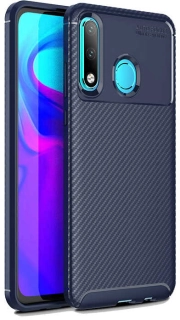 Huawei P30 Lite Kılıf Karbon Görünümlü Silikon Parmak İzi Bırakmayan Negro Kapak - Lacivert