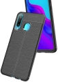 Huawei P30 Lite Kılıf Deri Görünüm Premium Soft Niss Kapak - Siyah