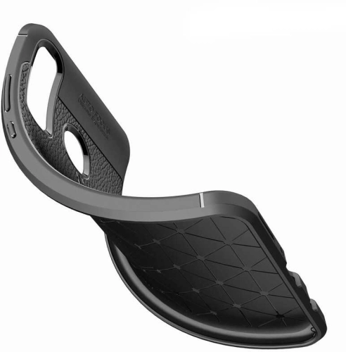 Huawei P30 Lite Kılıf Deri Görünüm Premium Soft Niss Kapak - Siyah