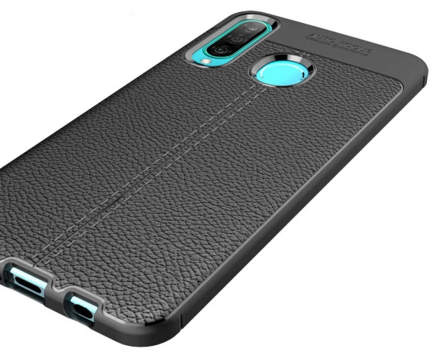 Huawei P30 Lite Kılıf Deri Görünüm Premium Soft Niss Kapak - Kırmızı