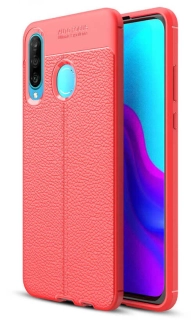 Huawei P30 Lite Kılıf Deri Görünüm Premium Soft Niss Kapak - Kırmızı