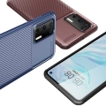 Huawei P40 Kılıf Karbon Görünümlü Silikon Parmak İzi Bırakmayan Negro Kapak - Lacivert