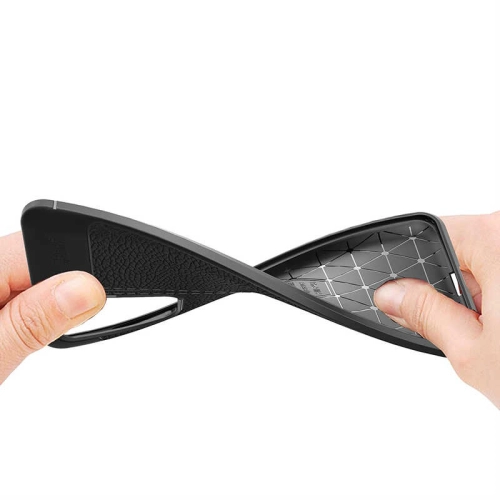 Huawei P40 Kılıf Deri Görünüm Premium Soft Niss Kapak - Siyah