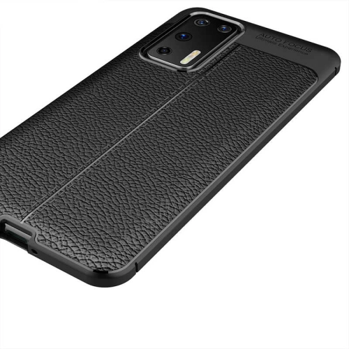 Huawei P40 Kılıf Deri Görünüm Premium Soft Niss Kapak - Kırmızı