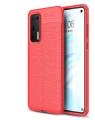 Huawei P40 Kılıf Deri Görünüm Premium Soft Niss Kapak - Kırmızı