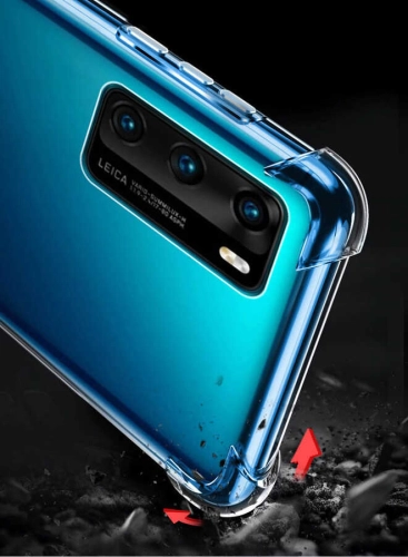 Huawei P40 Kılıf Şeffaf Darbe Emici Ultra Köşe Silikon Korumalı Kapak
