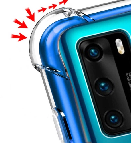 Huawei P40 Kılıf Şeffaf Darbe Emici Ultra Köşe Silikon Korumalı Kapak