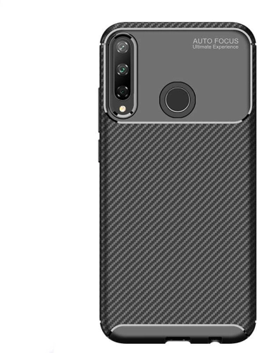 Huawei P40 Lite E Kılıf Karbon Görünümlü Silikon Parmak İzi Bırakmayan Negro Kapak - Siyah