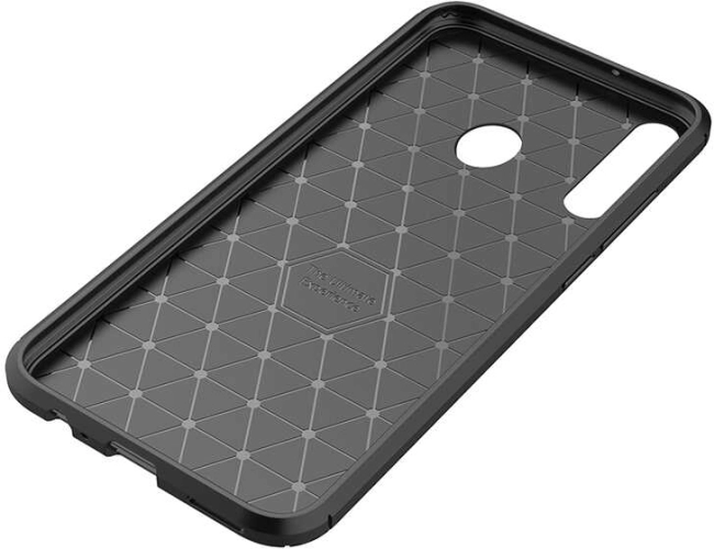 Huawei P40 Lite E Kılıf Karbon Görünümlü Silikon Parmak İzi Bırakmayan Negro Kapak - Siyah