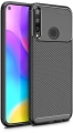 Huawei P40 Lite E Kılıf Karbon Görünümlü Silikon Parmak İzi Bırakmayan Negro Kapak - Siyah