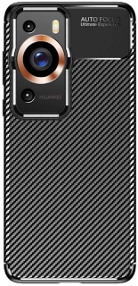 Huawei P60 Pro Kılıf Karbon Görünümlü Silikon Parmak İzi Bırakmayan Negro Kapak - Siyah