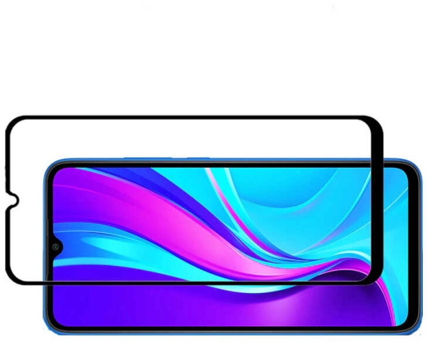 Oppo A15s Kırılmaz Cam Ekran Koruyucu, Tam Yapışan, Kırılmaya Karşı Güçlendirilmiş,Kavisli - Siyah