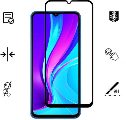 Oppo A15s Kırılmaz Cam Ekran Koruyucu, Tam Yapışan, Kırılmaya Karşı Güçlendirilmiş,Kavisli - Siyah