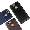 Oppo A5s Kılıf Karbon Görünümlü Silikon Parmak İzi Bırakmayan Negro Kapak - Lacivert