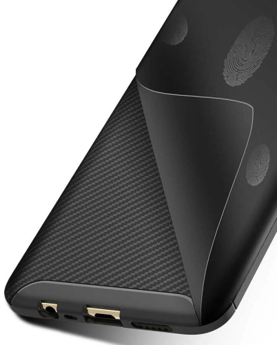 Oppo A5s Kılıf Karbon Görünümlü Silikon Parmak İzi Bırakmayan Negro Kapak - Lacivert