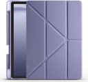 Samsung Galaxy Tab A9 Kılıf Kalem Bölmeli Katlanabilir Uyku Modlu Standlı Kalemlikli Silikon Tri Folding Kapak - Mor