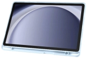 Samsung Galaxy Tab A9 Kılıf Kalem Bölmeli Katlanabilir Uyku Modlu Standlı Kalemlikli Silikon Tri Folding Kapak - Mor