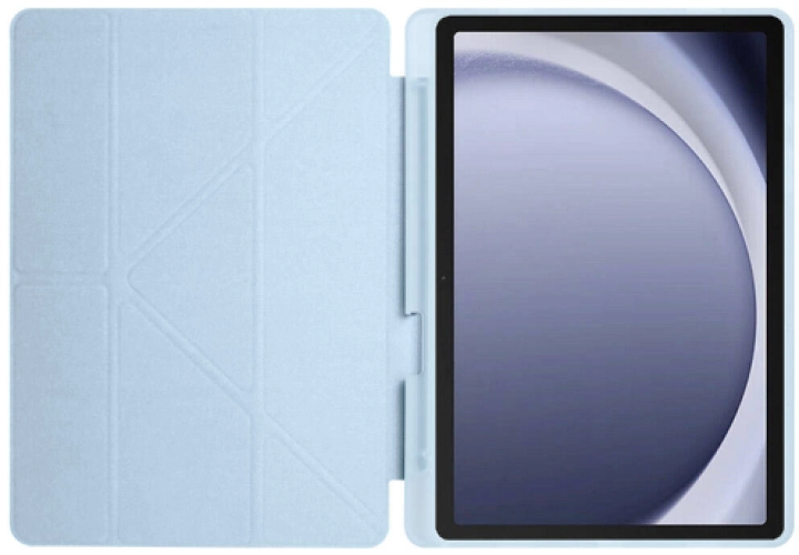 Samsung Galaxy Tab A9 Kılıf Kalem Bölmeli Katlanabilir Uyku Modlu Standlı Kalemlikli Silikon Tri Folding Kapak - Yeşil