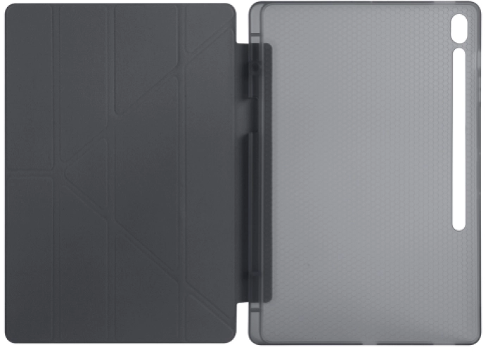 Samsung Galaxy Tab S10 FE Plus Kılıf Kalem Bölmeli Katlanabilir Uyku Modlu Standlı Kalemlikli Silikon Tri Folding Kapak - Koyu Yeşil