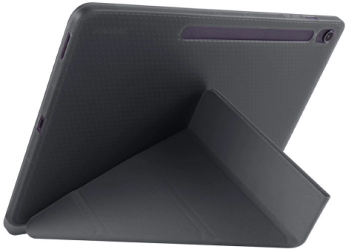 Samsung Galaxy Tab S10 FE Plus Kılıf Kalem Bölmeli Katlanabilir Uyku Modlu Standlı Kalemlikli Silikon Tri Folding Kapak - Koyu Yeşil