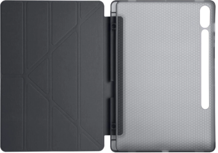 Samsung Galaxy Tab S9 FE Plus(+) Kılıf Kalem Bölmeli Katlanabilir Uyku Modlu Standlı Kalemlikli Silikon Tri Folding Kapak - Koyu Yeşil