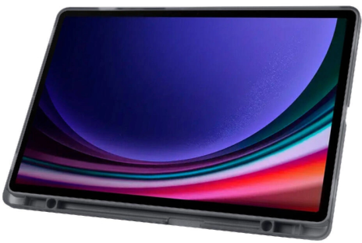 Samsung Galaxy Tab S9 FE Plus(+) Kılıf Kalem Bölmeli Katlanabilir Uyku Modlu Standlı Kalemlikli Silikon Tri Folding Kapak - Koyu Yeşil