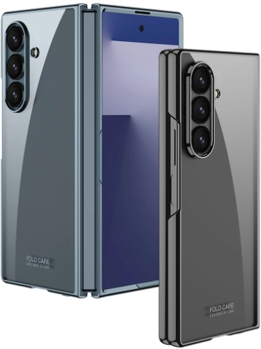 Samsung Galaxy Z Fold 7 Kılıf Full Camlı Arkası Şeffaf Kıpta Premium Kaliteli GKK Kapak - Şeffaf