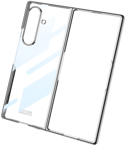 Samsung Galaxy Z Fold 7 Kılıf Full Camlı Arkası Şeffaf Kıpta Premium Kaliteli GKK Kapak - Titanyum