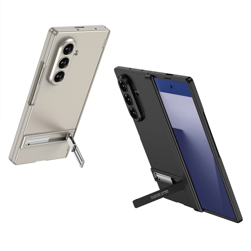 Samsung Galaxy Z Fold 7 Kılıf GKK Premium İnce Kıpta Sert Standlı Kapak - Gold