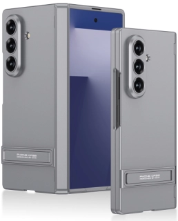 Samsung Galaxy Z Fold 7 Kılıf GKK Premium İnce Kıpta Sert Standlı Kapak - Gri