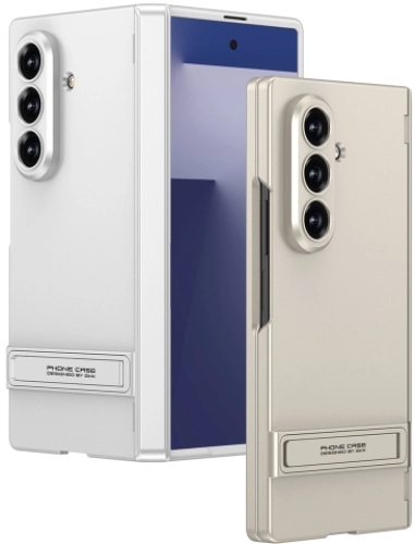 Samsung Galaxy Z Fold 7 Kılıf GKK Premium İnce Kıpta Sert Standlı Kapak - Gri