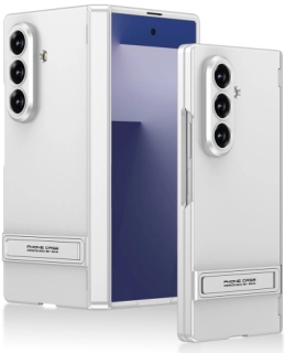 Samsung Galaxy Z Fold 7 Kılıf GKK Premium İnce Kıpta Sert Standlı Kapak - Gümüş