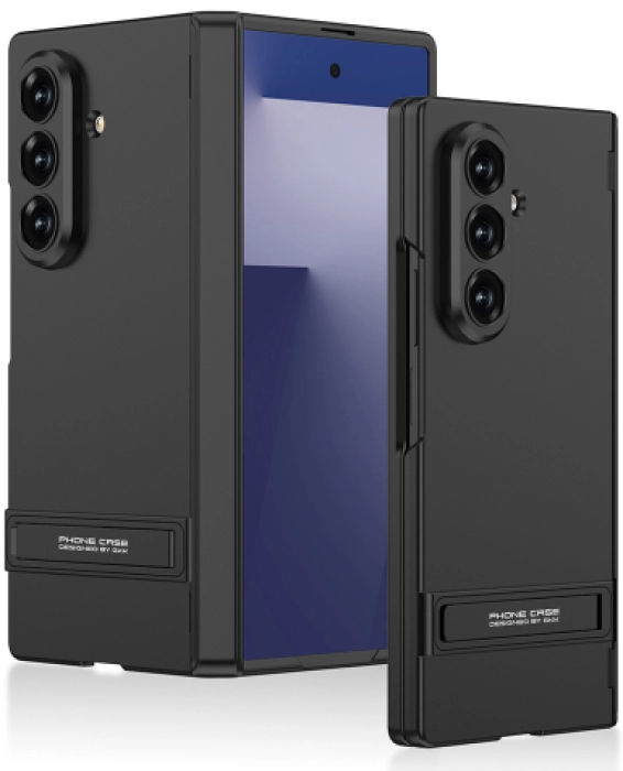 Samsung Galaxy Z Fold 7 Kılıf GKK Premium İnce Kıpta Sert Standlı Kapak - Siyah