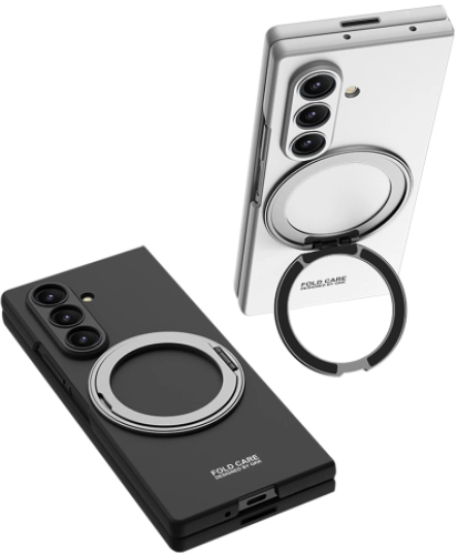 Samsung Galaxy Z Fold 7 Kılıf MagSafe Şarj Özellikli GKK Kıpta Yüzüklü Kamera Korumalı Kapak - Lacivert