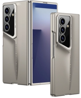 Samsung Galaxy Z Fold 7 Kılıf Ultra İnce Kamera Korumalı Sert Rubber Procase Kapak - Titanyum-Gri