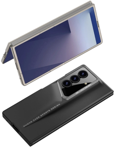 Samsung Galaxy Z Fold 7 Kılıf Ultra İnce Kamera Korumalı Sert Rubber Procase Kapak - Titanyum-Gri