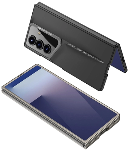 Samsung Galaxy Z Fold 7 Kılıf Ultra İnce Kamera Korumalı Sert Rubber Procase Kapak - Titanyum-Gri