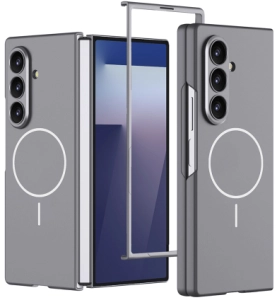 Samsung Galaxy Z Fold 7 Kılıf Wireless Şarj Özellikli Premium GKK Kıpta MagSafe Kapak - Gri