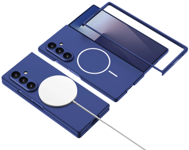 Samsung Galaxy Z Fold 7 Kılıf Wireless Şarj Özellikli Premium GKK Kıpta MagSafe Kapak - Gri