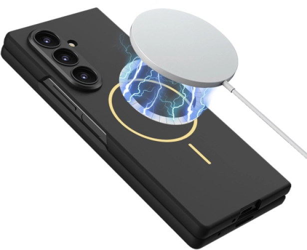 Samsung Galaxy Z Fold 7 Kılıf Wireless Şarj Özellikli Premium GKK Kıpta MagSafe Kapak - Gümüş