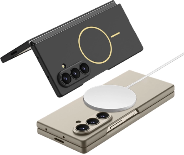 Samsung Galaxy Z Fold 7 Kılıf Wireless Şarj Özellikli Premium GKK Kıpta MagSafe Kapak - Siyah