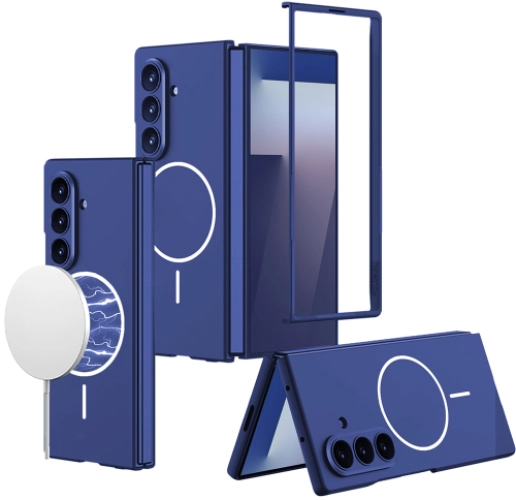 Samsung Galaxy Z Fold 7 Kılıf Wireless Şarj Özellikli Premium GKK Kıpta MagSafe Kapak - Siyah